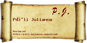 Páli Julianna névjegykártya